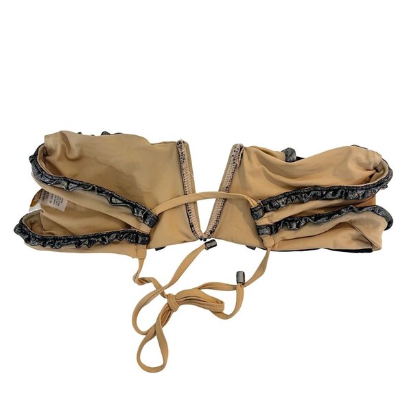 Beach Bunny Smoke & Mirrors Bandeau Bikini Top Cut Out - Size Medium - Picture 2 of 5
